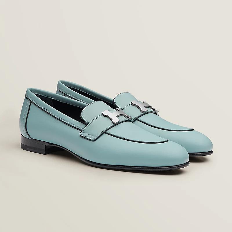 Giày Hermes Paris Loafer Nữ Xanh Dương